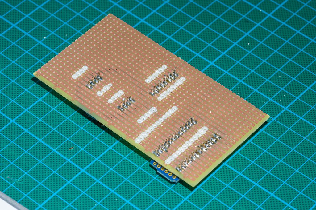Soldering the components in place.