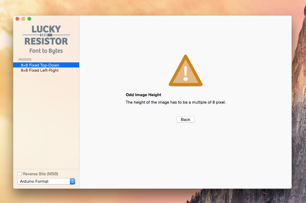 FontToBytes Screen 3