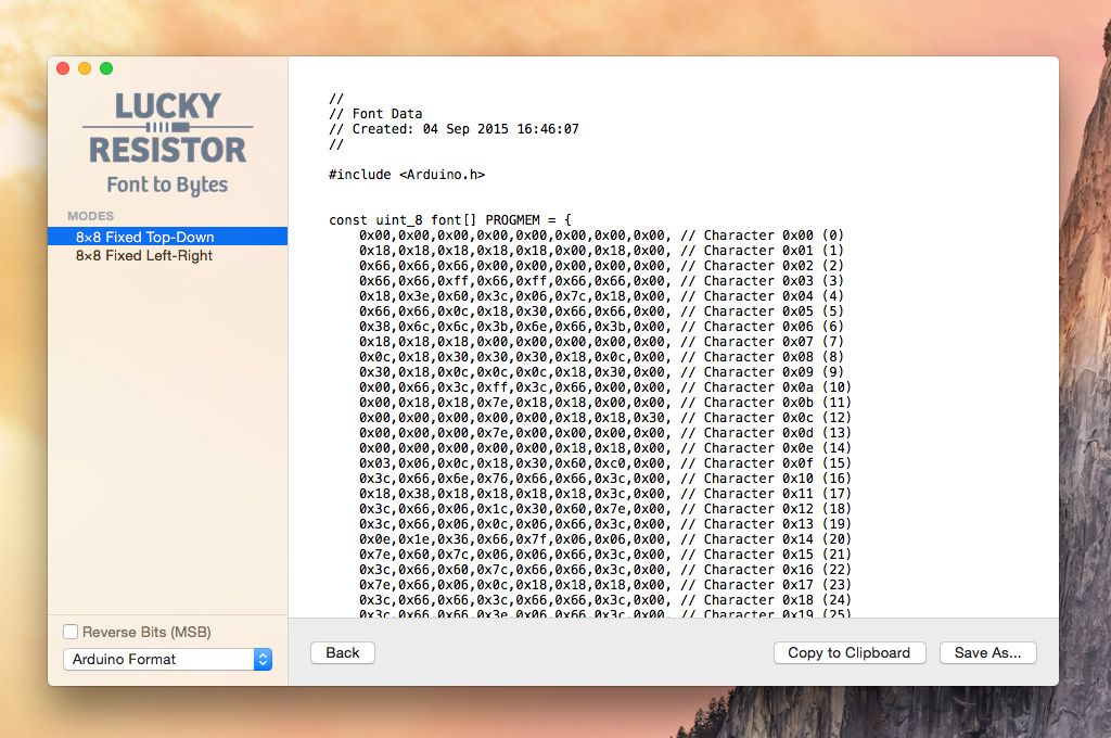 FontToBytes Screen 4